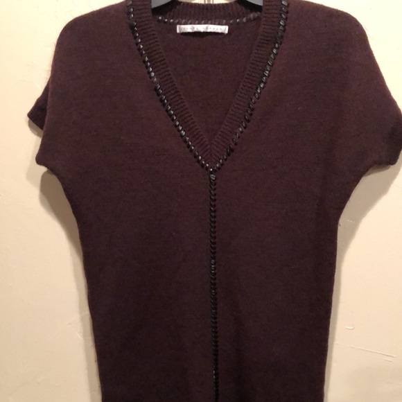 Susana Monaco dark brown short sleeve sweater. Size Small - Picture 2 of 5